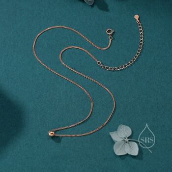 Sterling Silver Minimalist Single Bead Collar Necklace, 5 of 12