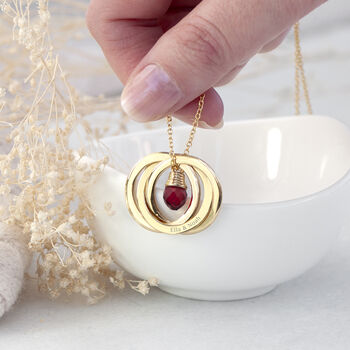 Personalised Russian Ring Garnet Crystal Necklace, 7 of 12