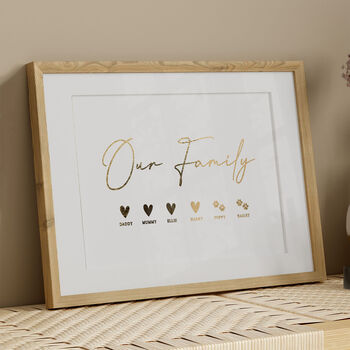 Personalised Gold Family Print, 3 of 7