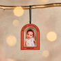 Personalised Wooden Arch Photo Christmas Bauble, thumbnail 3 of 6