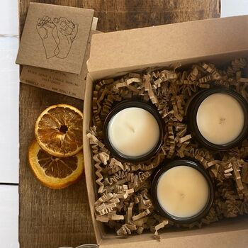 Citrus Essential Oil Scented Mini Trio Of Candles Gift Set, 2 of 4