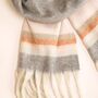 Terracotta Stripe Winter Scarf, thumbnail 2 of 5