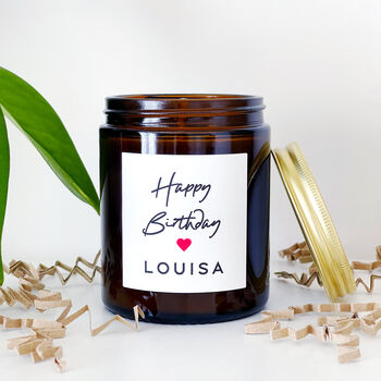 Personalised Birthday Soy Wax Candle Gift Heart Design, 3 of 10