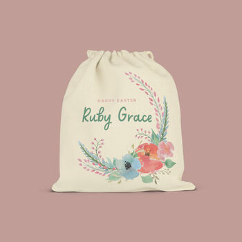 Personalised Easter Egg Gift Sack Children's Treat Bag, 2 of 2
