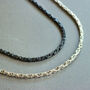 Chain Necklace Black Rope, Link Chain Silver, thumbnail 1 of 8