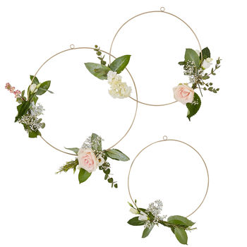 Cute Gold Floral Hanging Hoop Decorations, 2 of 3