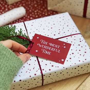 Most Wonderful Time White Christmas Wrapping Paper, 8 of 11