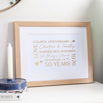 Gold Foiled 50th Anniversary Details Print, 2 of 4