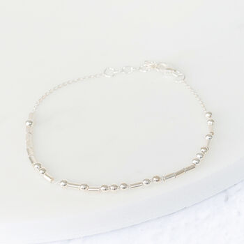 Sterling Silver You Are Loved Morse Code Chain Bracelet, 6 of 8