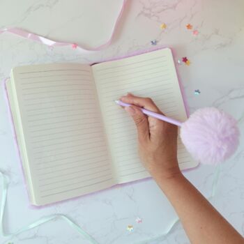 Gift Box For Girls – Fluffy Notebook And Self Care Treats – Lilac Edition, 6 of 9