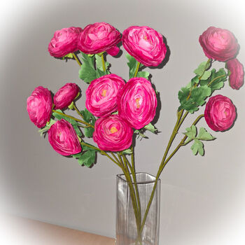 Faux Flowers Stems Ranunuculus, 4 of 6