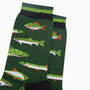 River Fishing Bamboo Socks In Green, thumbnail 2 of 4