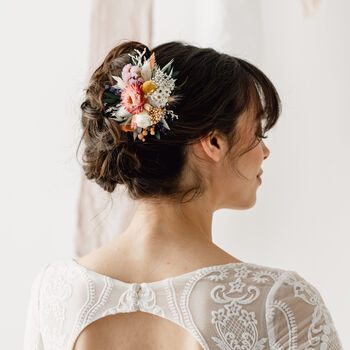 Melody Pastel Dried Flower Wedding Bridal Hair Clip, 3 of 3