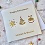 Personalised Christmas Tree Gold Foil Card, thumbnail 1 of 3