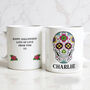 Personalised Halloween Sugar Skull Mug, thumbnail 4 of 6