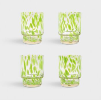 Set Of Four Green Tortoise Glass Tumblers, 2 of 2