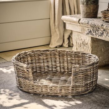 Hove Luxury Hand Woven Rattan Pet Bed, 3 of 9