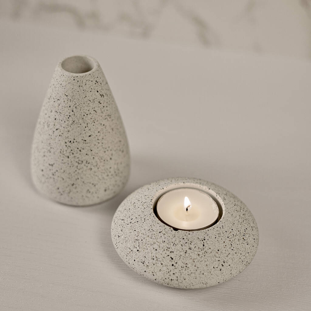 Jesmonite Concrete Tea Light Holder By Sabi Sekko