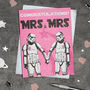 Original Stormtrooper Mrs And Mrs Wedding Card, thumbnail 1 of 3