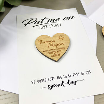 Save The Date Heart Magnets Wedding Invitations, 3 of 8