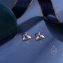 Whale Tail Screw Back Earrings In Sterling Silver, thumbnail 8 of 12
