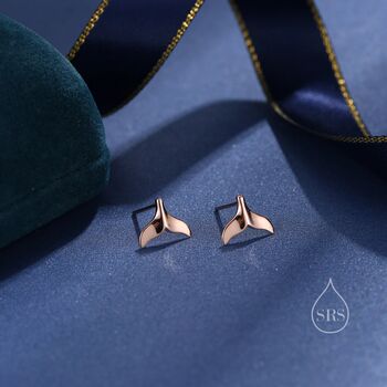 Whale Tail Screw Back Earrings In Sterling Silver, 8 of 12