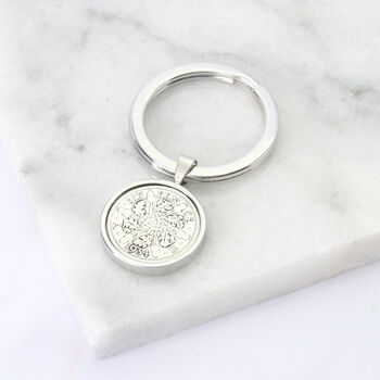 Personalised 1934 90th Birthday Sixpence Keyring, 7 of 9