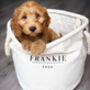 Personalised Pet Storage Canvas Rope Basket, thumbnail 1 of 5