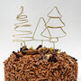 Handmade Trio Of Trees Christmas Cake Toppers, thumbnail 2 of 3