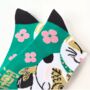 Novelty Fun Socks Size Five To Nine ~ Lucky Chinese Cat, thumbnail 5 of 6