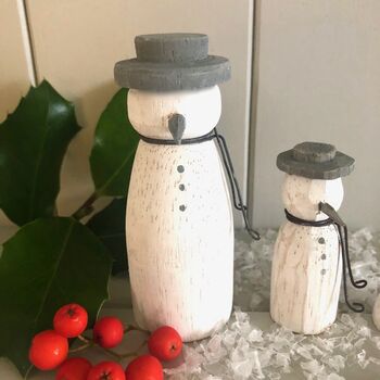 Christmas Wooden Snowman Family, 3 of 7