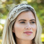 Blanche Silver Plated Pearl Cluster Bridal Headband, thumbnail 1 of 7