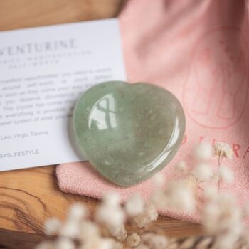 Aventurine Crystal Heart Worry Thumb Stone For Good Luck, 4 of 4