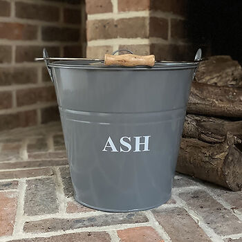 Inglenook Ash Bucket In French Grey With Log Bag, 6 of 8