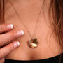 Gold Lotus Leaf Necklace, thumbnail 2 of 4