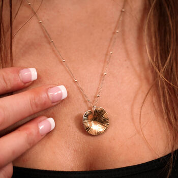 Gold Lotus Leaf Necklace, 2 of 4