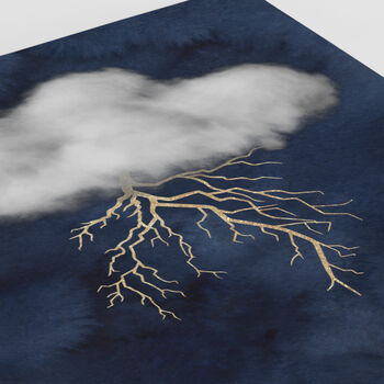 Set Of Three Clouds With Gold Elements Wall Prints, 9 of 9