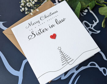 Personalised Handmade Christmas Card For Special Sister In Law, 3 of 4
