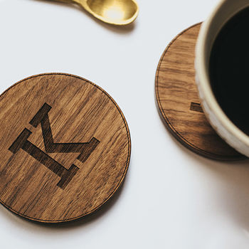 Personalised Wood Initials Coasters, 2 of 3