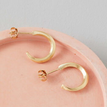 9ct Gold Curved Small Hoop Earrings, 11 of 12