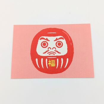Daruma Mini Print 10cm X 7cm, Japanese Prints Fsc Paper, 2 of 2