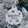 Personalised Name With Snowflakes Christmas Bauble, thumbnail 6 of 12