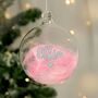 Personalised Pink Feather Christmas Bauble Gift, thumbnail 1 of 3