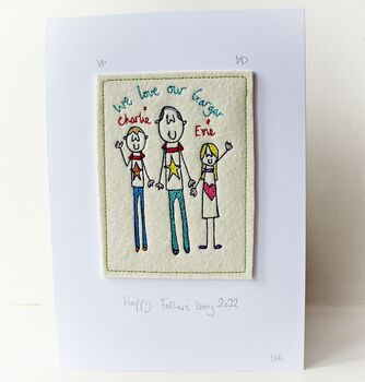 Personalised Embroidered Father's Day Card, 2 of 8