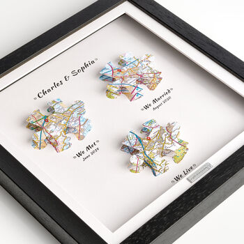 Personalised Linen Anniversary Gift 3D Jigsaw Map Special Occasions Print, 3 of 12