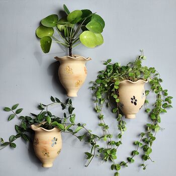 Ceramic Wall Planter Handmade Hanging Plant Pot, 5 of 9