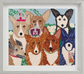 ‘The Queen’s Corgis’ Needlepoint Canvas Kit, 8 of 11