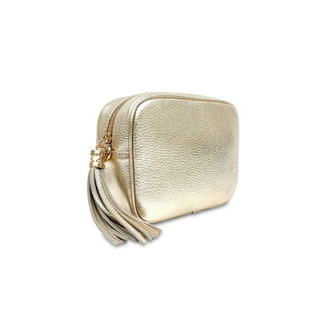 Gold Leather Crossbody Bag And Gold Chain Strap, 4 of 8