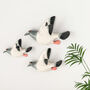 Set Of Three Handmade Ceramic Flying Racing Pigeons, thumbnail 2 of 5