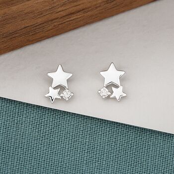 21st Birthday Sterling Silver Star Stud Earrings, 3 of 7